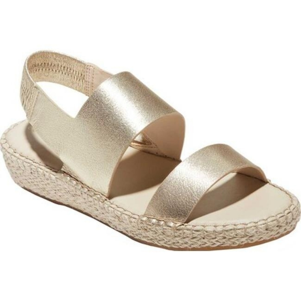 👣Cole Haan👣 Soft Gold Metallic  Cloudfeel Leather footwear - Picture 2 of 14